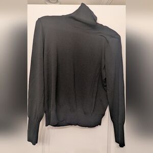 Express Cropped Black Turtle Neck Shirt Size XL